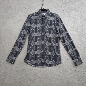 Reiss Mens M Slim Fit Long Sleeve Button Down Shirt Casual Knit Harry Old Money